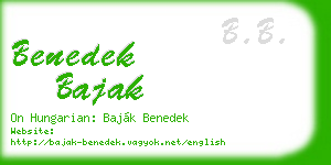 benedek bajak business card