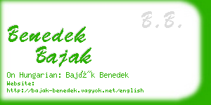 benedek bajak business card